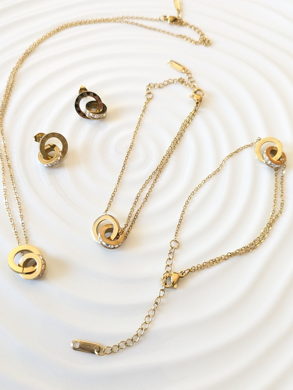 New 18k Gold Plated 4-piece Jewelry Set- Tarnish-free Waterproof